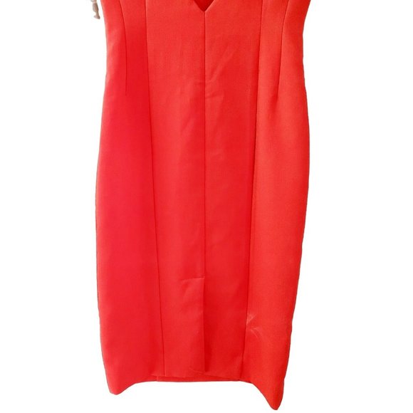 Anthro by Maeve Open Back Boat Neck Red Valentines Sheath Dress Size 0P NWT $178 - Picture 7 of 7